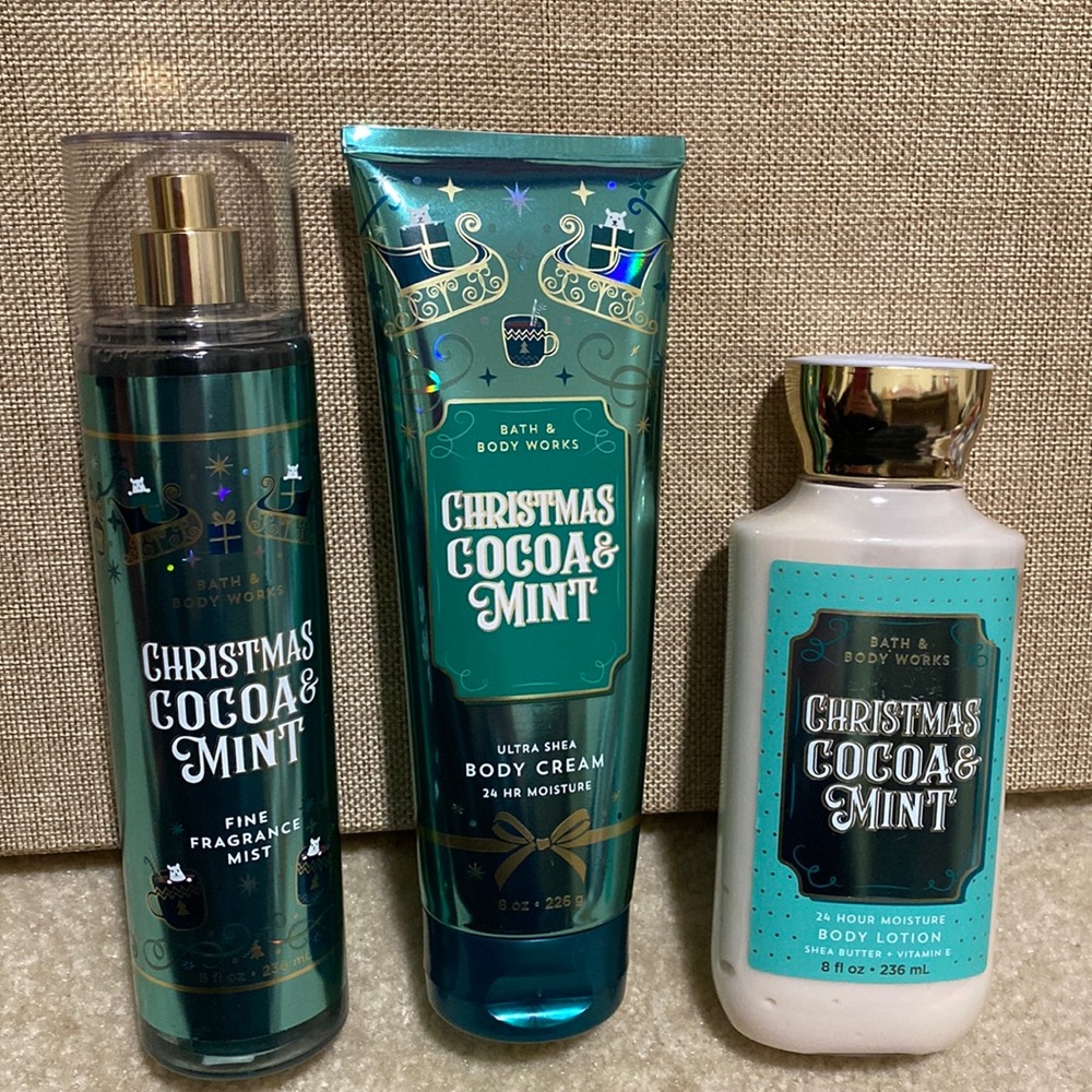 Christmas Cocoa and Mint Bath and Body set